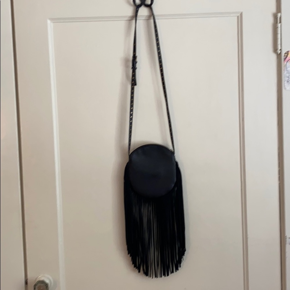 Street Level black fringe purse vegan leather